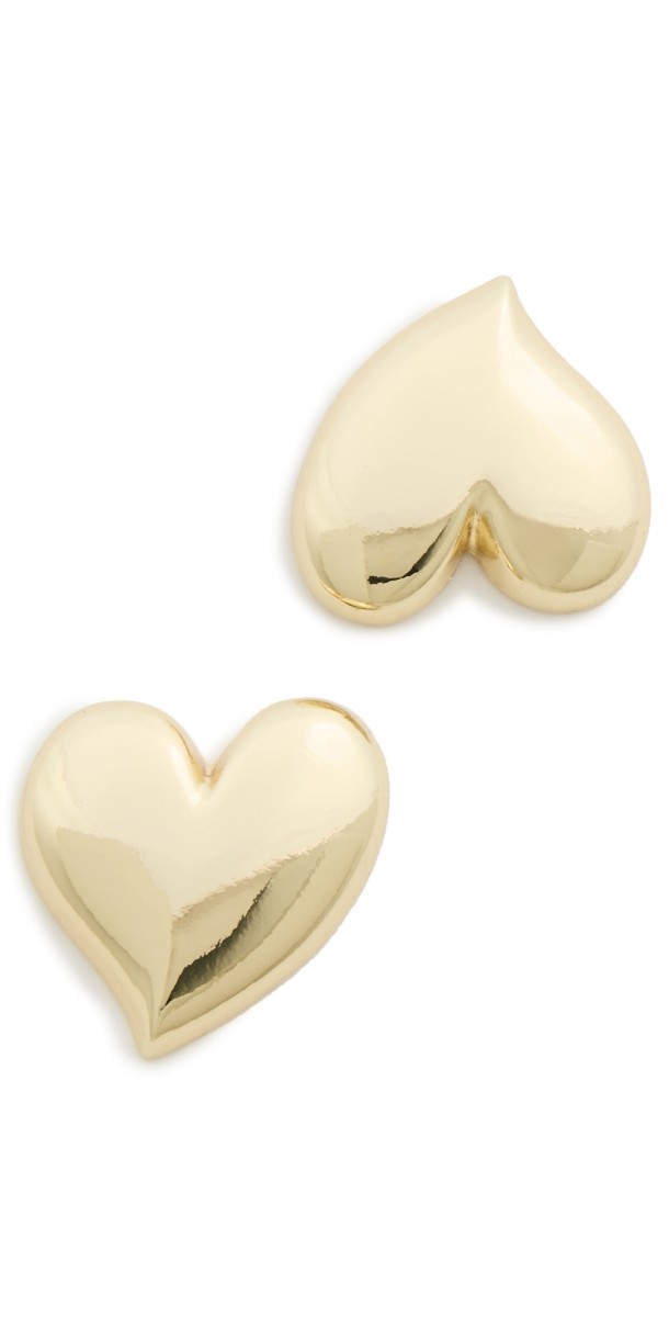 BaubleBar Mallory Chunky Heart Earrings Gold