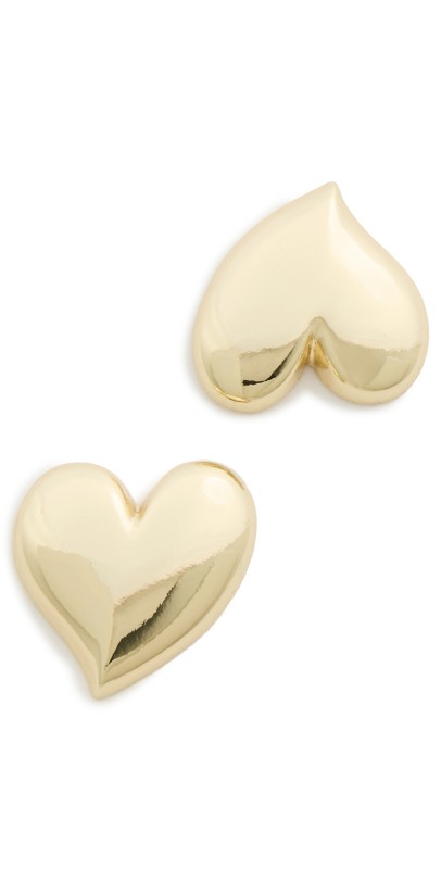 BaubleBar Mallory Chunky Heart Earrings Gold