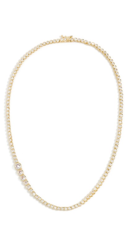 SHASHI Graduated Astro Tennis Necklace Gold