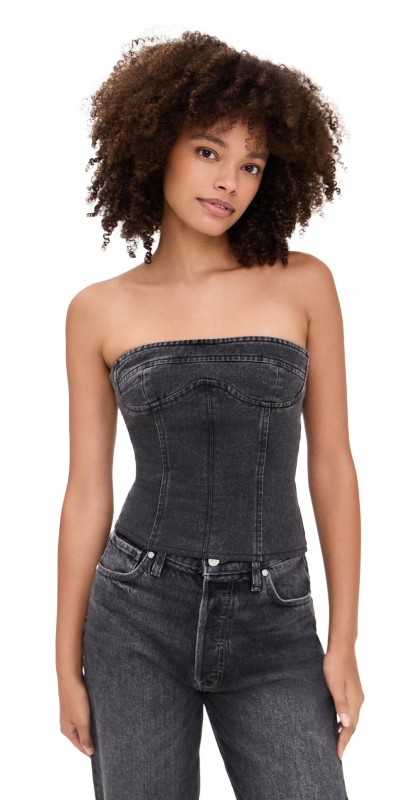 Lioness Sweetness Strapless Top Washed Onyx