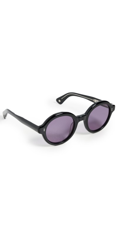 GARRETT LEIGHT Julien Sunglasses Black/Semi-Flat Blackberry
