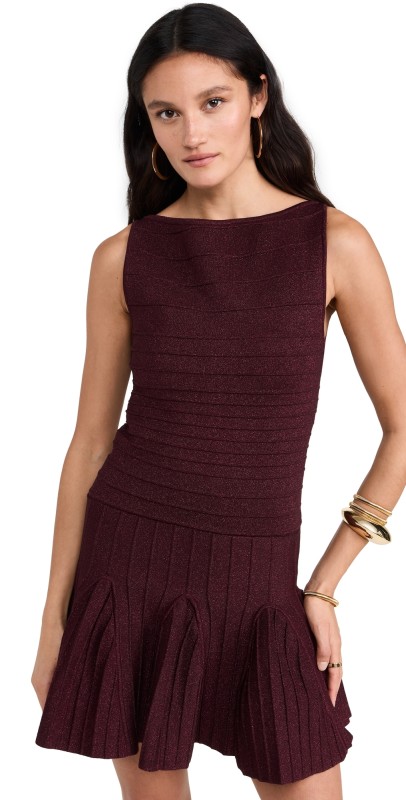Retrofête Audrina Knit Dress Metallic Port