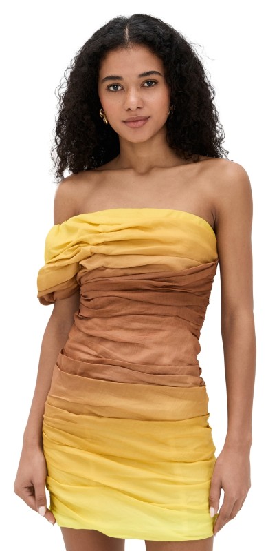 A. L.C. Kyler Dress Chestnut/Yellow
