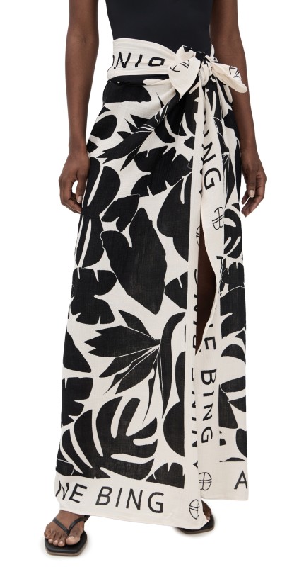ANINE BING Eliza Sarong Black Bird of Paradis