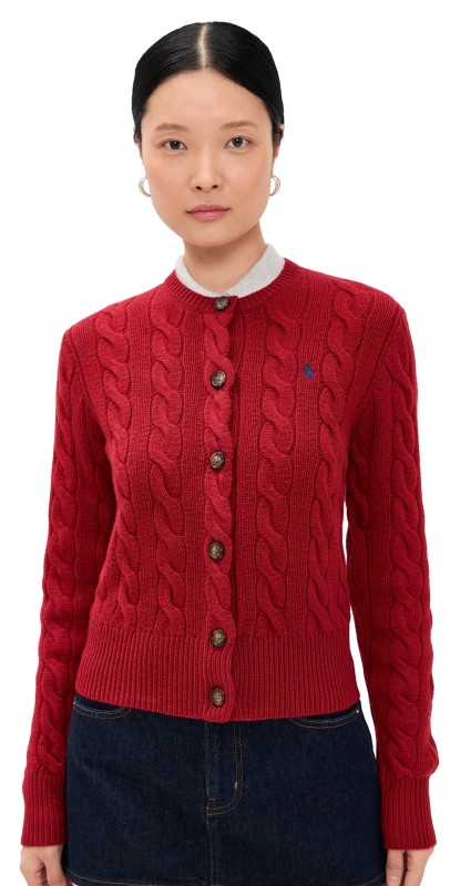Polo Ralph Lauren RWS Long Sleeve Crew Neck Cardigan Fireside Red