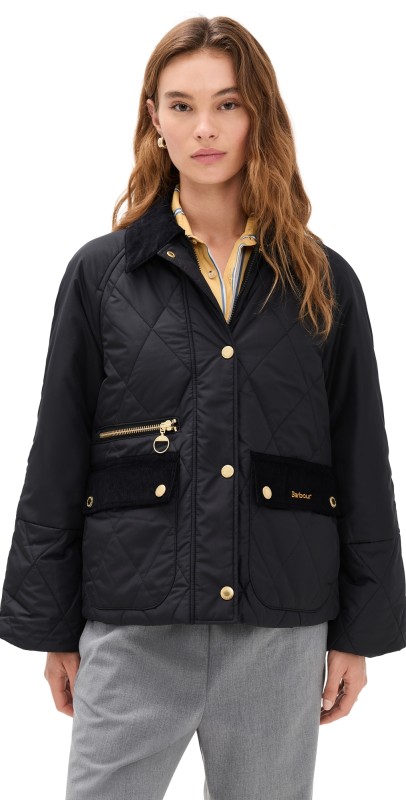 Barbour Martha Quilted Jacket Black/Classic Tartan