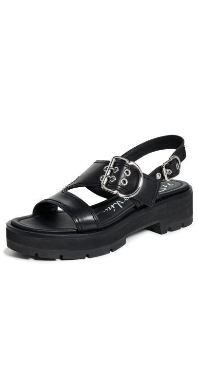 3.1 Phillip Lim Z-Strap Lug Sole Sandals Black