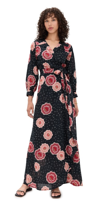 Natalie Martin Collection Kate Long Sleeve Dress POPPY INDIGO