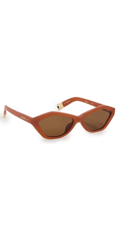 Jacquemus Bambino Sunglasses Matte Mtlc Coffee/Gold/Brow