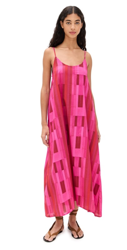 Natalie Martin Collection Heather Maxi Dress Sea Glass Cotton Pink