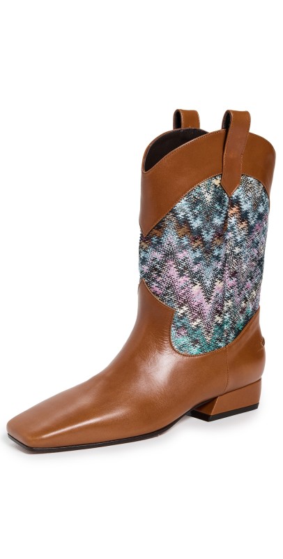 Missoni Carla Boots Brown/Multi Turquoise