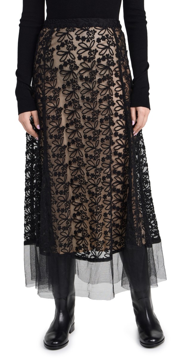 THE GREAT. The Era Skirt Black