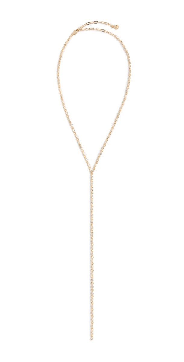 Ettika Dainty Crystal Lariat Gold