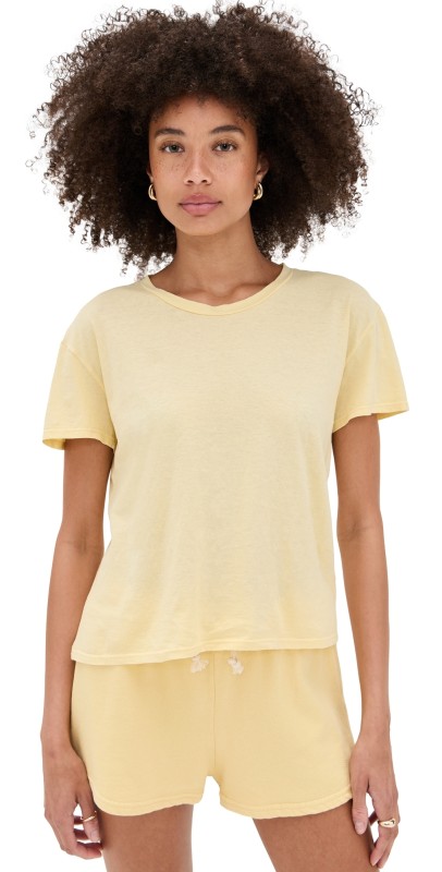 perfectwhitetee Harley Cotton Short Sleeve Boxy Tee Banana