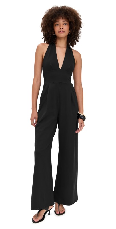 Susana Monaco Tie Halter Jumpsuit 32 Inseam Black