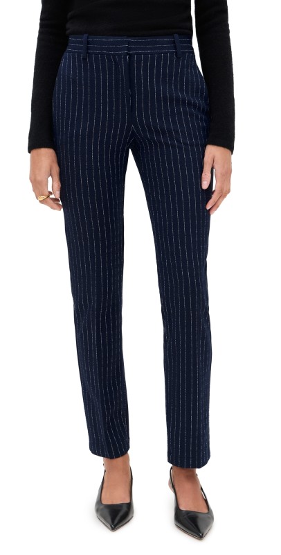 Theory Slim Leg Pants Navy Multi