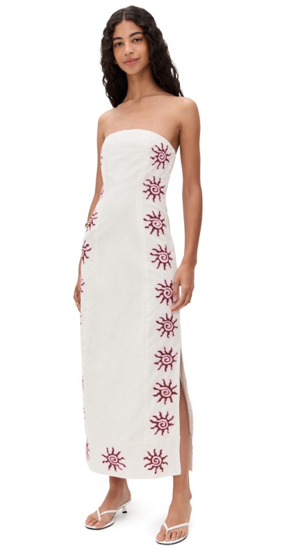The Wolf Gang Sueno Strapless Maxi Dress Ivory
