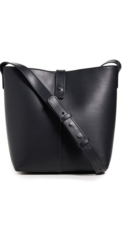 Jenni Kayne Mini Leather Bucket Bag Black