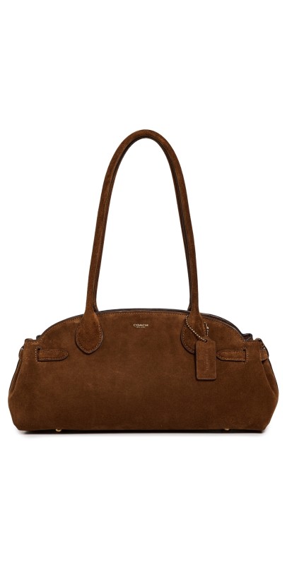 Coach Suede Empire Carryall 34 Tote B4/Warm Brow
