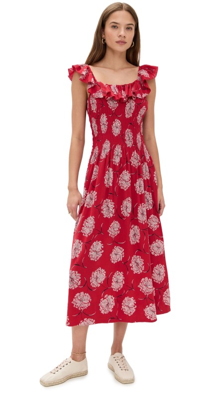THE GREAT. The Havana Dress True Red Dancing Floral
