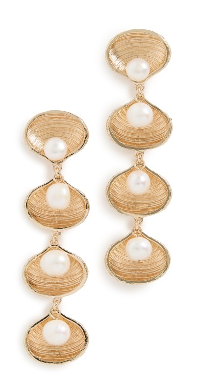 BaubleBar Margaret Statement Earrings Pearl/Gold