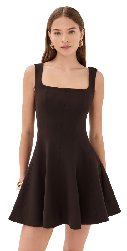 SIMKHAI Bronte Mini Dress Chocolate