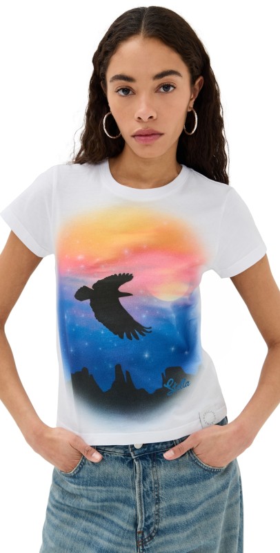 Stella McCartney Bird Print Mini T Shirt Pure White