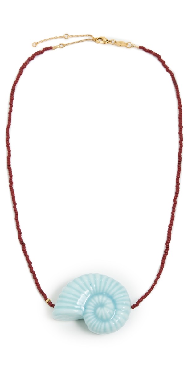Anni Lu Nautilus Necklace Seafoam Berry