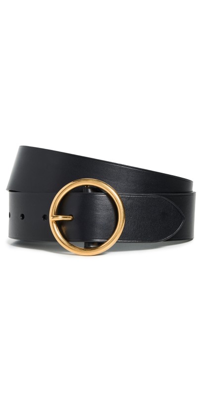 Nili Lotan Avery Belt Black w/ Antique Brass Buckle