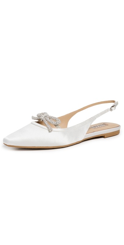 Badgley Mischka Genesis Flats White Satin