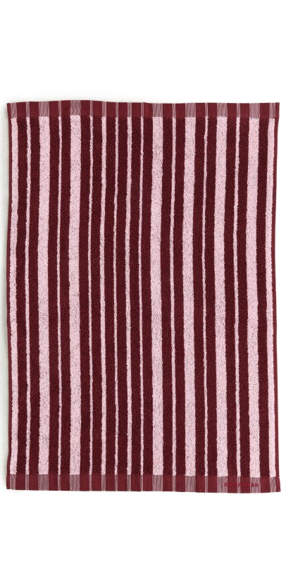 Marimekko Raide Hand Towel Burgundy Strip