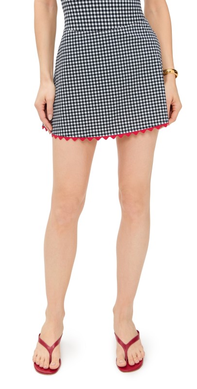 Karla Colletto Livvy A-Line Skirt Black/White/Cherry