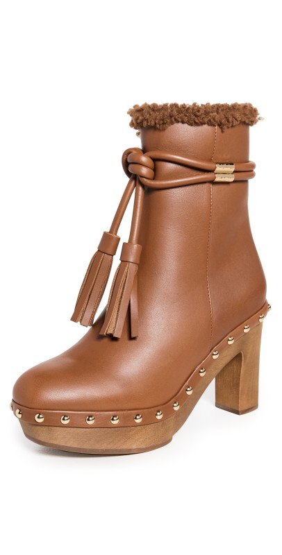Ulla Johnson Norah Tassel Ankle Boots Cognac