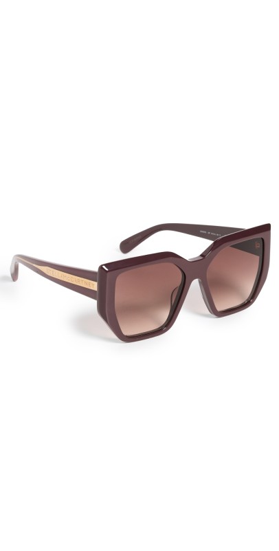 Stella McCartney Oversized Cat Eye Sunglasses Shiny Bordeaux/Gradient Brow