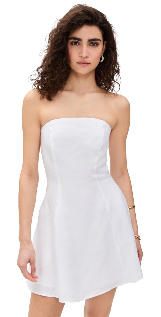 Favorite Daughter The Favorite Mini Linen Dress Bright White
