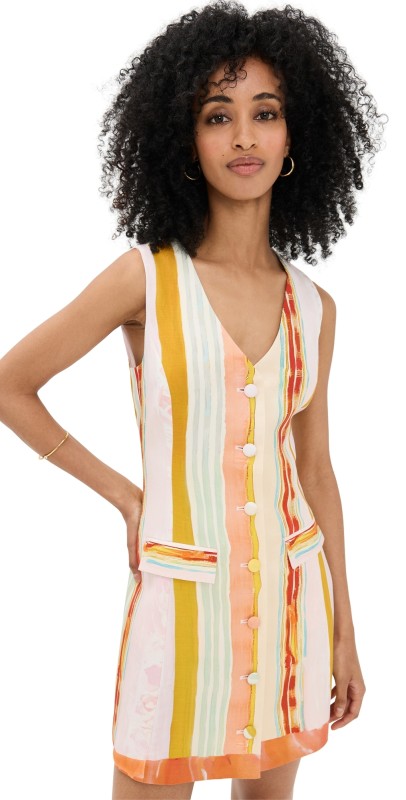 Hunter Bell Suni Dress Abstract Stripe