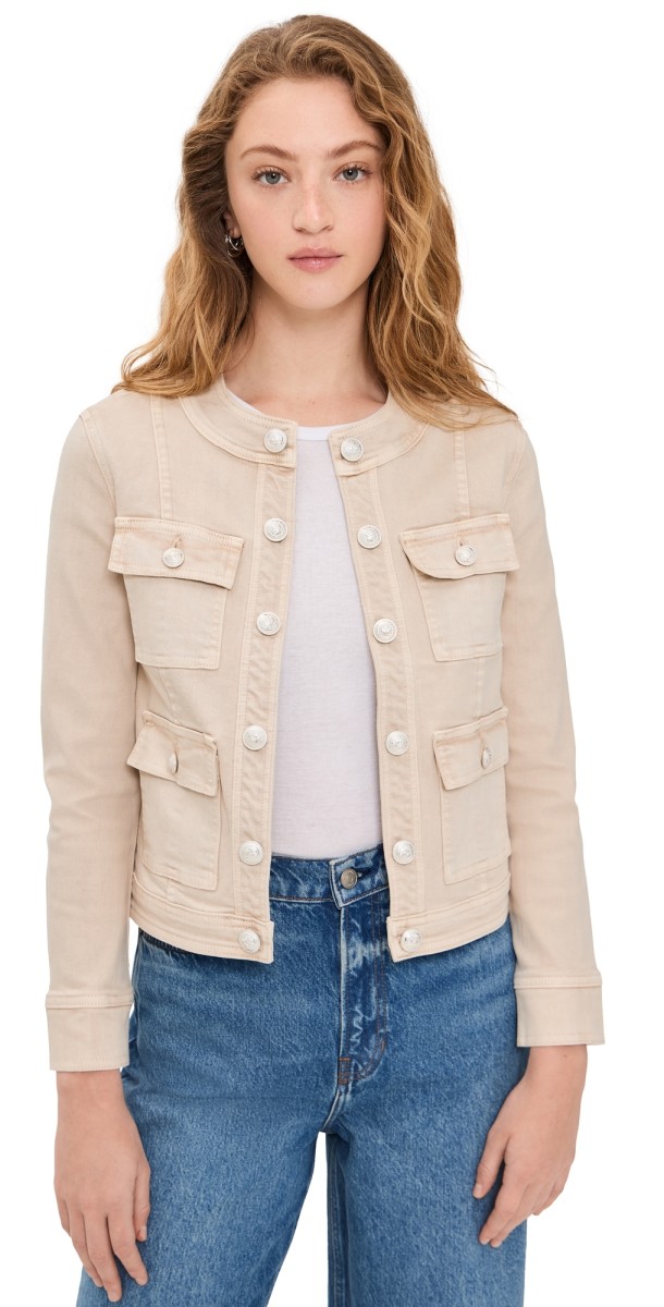 L'AGENCE Yari Collarless Jacket Biscuit