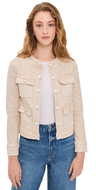 L'AGENCE Yari Collarless Jacket Biscuit