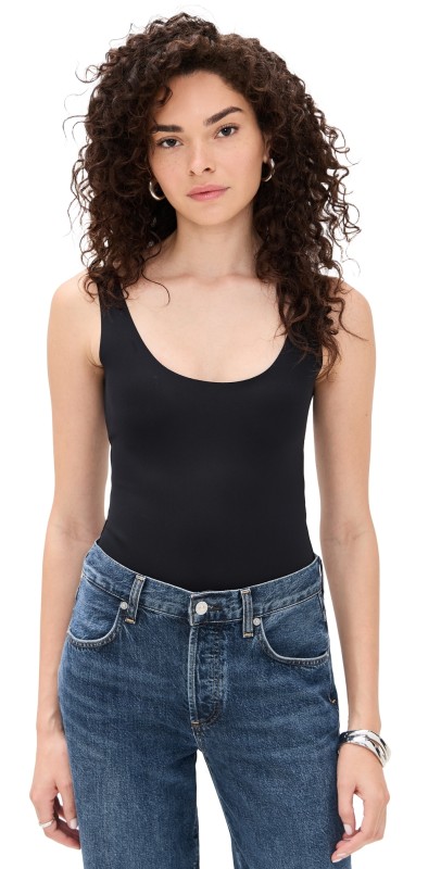 Commando Neoprene Tank Bodysuit Black