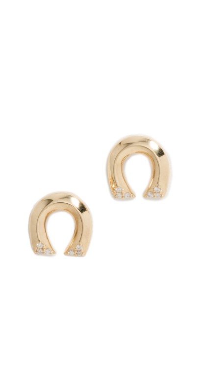 Harwell Godfrey 18k Tiny Horseshoe Studs Gold