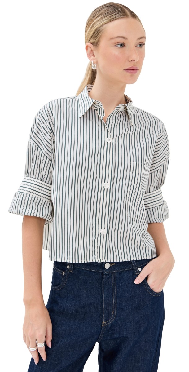 TWP Next Ex Shirt Ivory/Cilantro