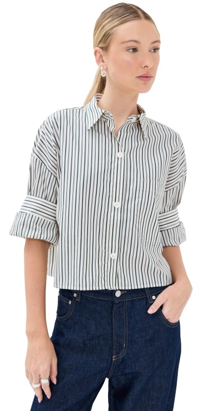 TWP Next Ex Shirt Ivory/Cilantro
