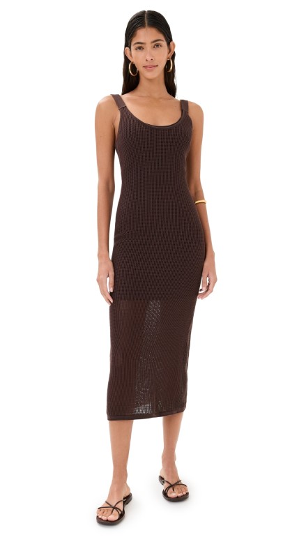 STAUD Jessica Dress Dark Chocolate