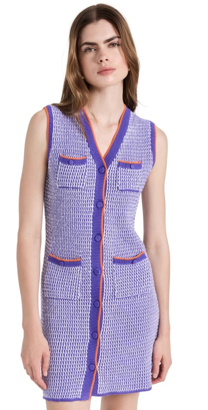KULE The Virginie Sweater Dress Grape/White/Poppy