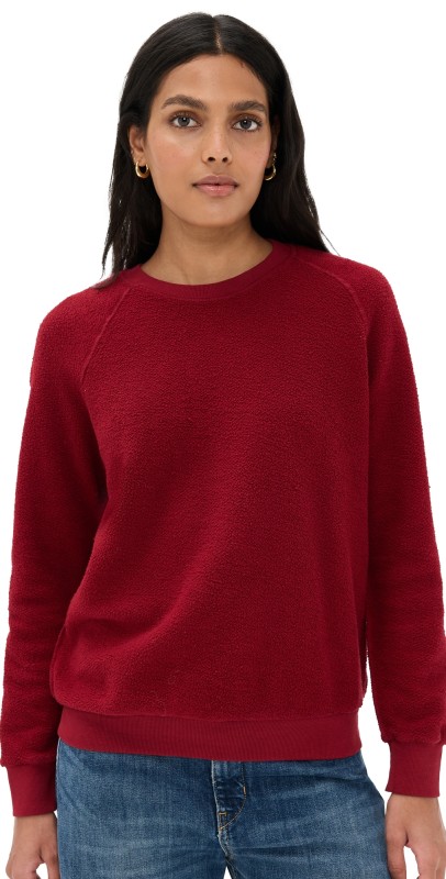 perfectwhitetee Inside Out Fleece Long Sleeve Shrunken Crewneck Sweatshirt Maple