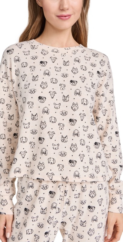 Z Supply Pup Long Sleeve Top Light Oatmeal Heather