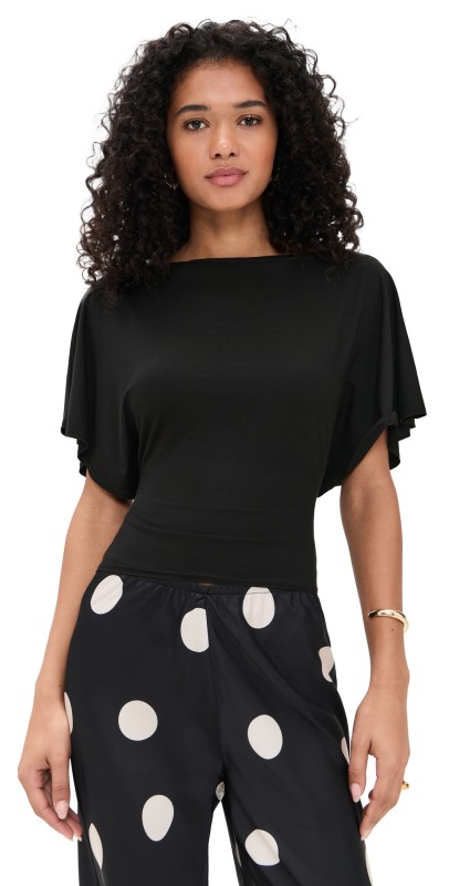 Reformation Avery Knit Top Black