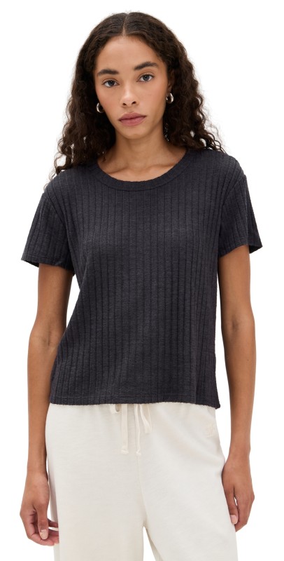 Z Supply Kara Rib Tee Black Sand