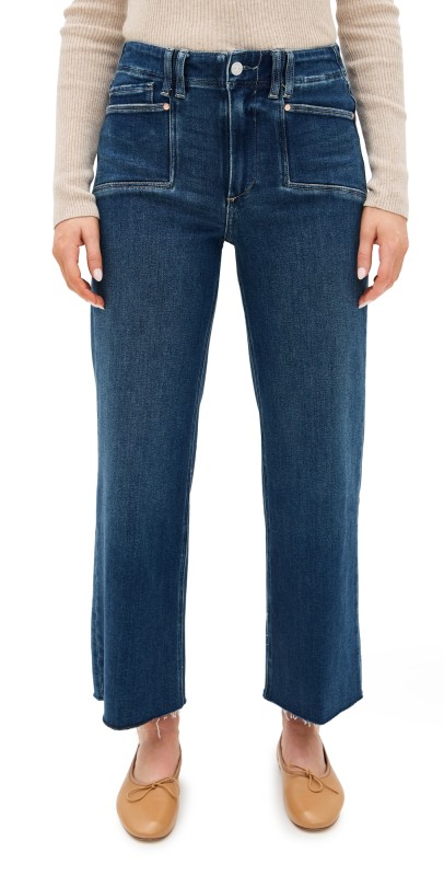 PAIGE Anessa with Set In Pockets + Raw Hem Jeans Amoroso