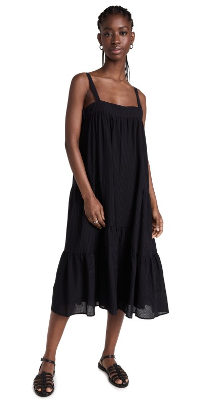 Jenni Kayne Seersucker Summer Dress Black